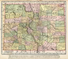 Southwest and Rocky Mountains Map By George F. Cram