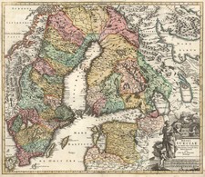 Europe, Baltic Countries and Scandinavia Map By Johann Baptist Homann