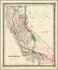 California Map By Joseph Hutchins Colton