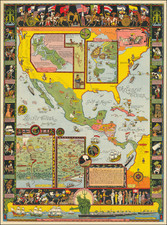 United States, Florida, Southeast, Southwest, North America, Baja California, Caribbean, Central America, Pictorial Maps and California Map By Jo Mora