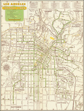 Los Angeles Map By Los Angeles Transit Lines 