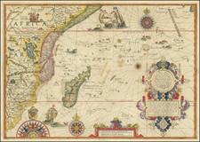 Indian Ocean, South Africa and East Africa Map By Jan Huygen Van Linschoten