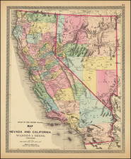 Nevada and California Map By H.H. Lloyd