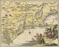 New England, New York State and Mid-Atlantic Map By John Ogilby