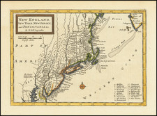 New England, New York State and Mid-Atlantic Map By Herman Moll