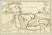 Midwest, Illinois, Michigan and Canada Map By Jacques Nicolas Bellin