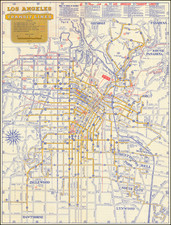 Los Angeles Map By Los Angeles Transit Lines 