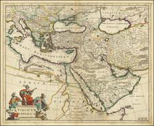 Turkey, Mediterranean, Middle East, Turkey & Asia Minor and Greece Map By Frederick De Wit