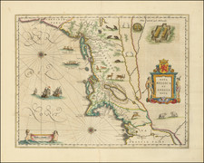 New England, New York State and Mid-Atlantic Map By Willem Janszoon Blaeu