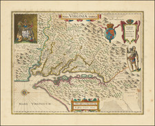 Mid-Atlantic, Delaware, Southeast and Virginia Map By Willem Janszoon Blaeu