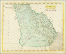 Georgia Map By Aaron Arrowsmith  &  Lewis