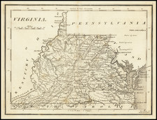 Virginia Map By Mathew Carey