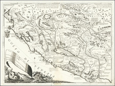 Croatia & Slovenia, Bosnia & Herzegovina, Serbia & Montenegro and Albania, Kosovo, Macedonia Map By Vincenzo Maria Coronelli