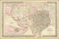 Texas Map By Samuel Augustus Mitchell Jr.