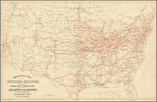 United States Map By Samuel Augustus Mitchell Jr.