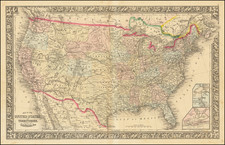 United States, North Dakota, South Dakota and Wyoming Map By Samuel Augustus Mitchell Jr.