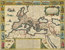 Europe, Italy, Turkey, Mediterranean and Turkey & Asia Minor Map By John Speed