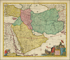 Central Asia & Caucasus, Middle East and Arabian Peninsula Map By Jan Barend Elwe