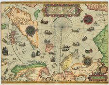 Northern Hemisphere, Polar Maps, Atlantic Ocean, Russia, Baltic Countries, Scandinavia, Iceland and Russia in Asia Map By Willem Barentsz