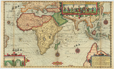 World, Indian Ocean, Southeast Asia and Australia Map By Cornelis Claesz