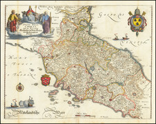 Northern Italy and Southern Italy Map By Matthaus Merian