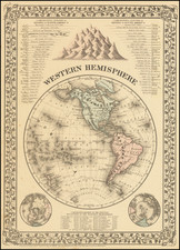 Western Hemisphere Map By Samuel Augustus Mitchell Jr.