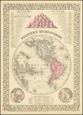 Western Hemisphere Map By Samuel Augustus Mitchell Jr.