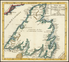 Eastern Canada Map By Gilles Robert de Vaugondy