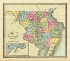 Maryland and Delaware Map By David Hugh Burr