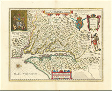 Mid-Atlantic, Delaware, Southeast and Virginia Map By Willem Janszoon Blaeu