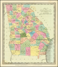 Georgia Map By David Hugh Burr