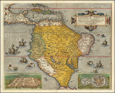 South America and Brazil Map By Cornelis de Jode