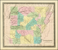 Arkansas Map By David Hugh Burr