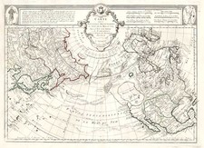 Alaska, North America, Asia and Asia Map By Giovanni Antonio Remondini