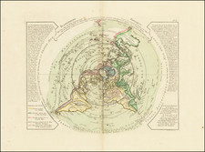 World, Northern Hemisphere and Polar Maps Map By Philippe Buache