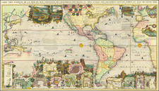 World, World, Atlantic Ocean, North America, South America, Pacific, California and America Map By Henri Chatelain