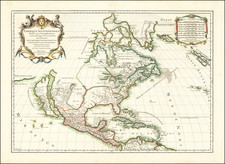 North America and California as an Island Map By Nicolas Sanson  &  Alexis-Hubert Jaillot