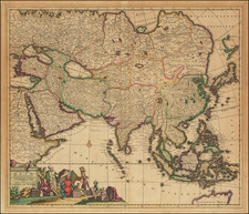 Asia Map By Theodorus I Danckerts