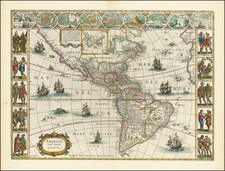 America Map By Willem Janszoon Blaeu