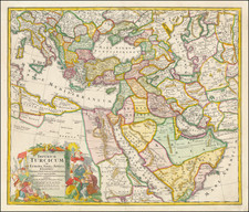 Turkey, Middle East and Turkey & Asia Minor Map By Johann Baptist Homann