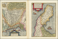 Northern Italy and Southern Italy Map By Abraham Ortelius