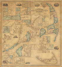 Map of the Counties of Barnstable, Dukes and Nantucket Massachusetts . . . 1858 By Henry Francis Walling