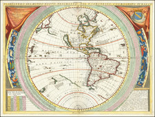 Western Hemisphere, Pacific and America Map By Vincenzo Maria Coronelli