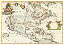 United States, North America and California as an Island Map By Vincenzo Maria Coronelli