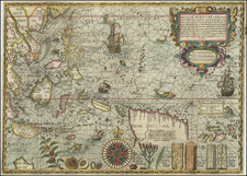 Southeast Asia, Philippines, Singapore, Indonesia, Malaysia, Thailand, Cambodia, Vietnam and Other Islands Map By Petrus Plancius / John Wolfe