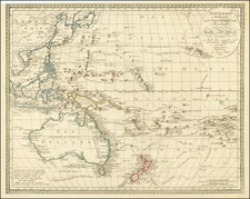 Korea, Southeast Asia, Philippines, Australia & Oceania, Australia, Oceania and Other Pacific Islands Map By Johann Walch