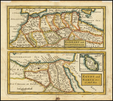 Malta, Egypt and North Africa Map By Herman Moll