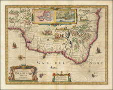 Brazil Map By Henricus Hondius