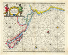 Pacific Ocean, Mexico, Central America, Chile, Peru & Ecuador, Pacific and California as an Island Map By Johannes van Loon