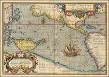 Western Hemisphere, Polar Maps, Japan, Pacific, Australia and America Map By Abraham Ortelius